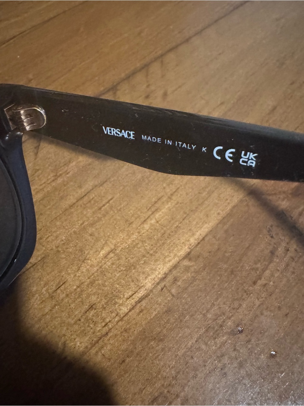 Versace Black Square Frame Glasses with Gold Medusa Accents - Picture 4 of 9